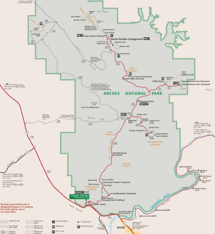 Arches National Park Map