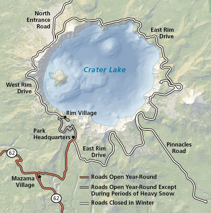 Crater Lake National Park Map