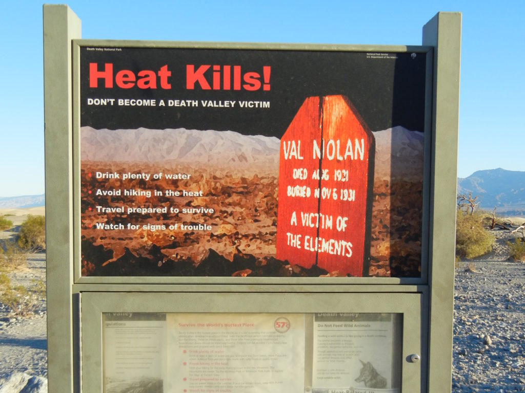 Death Valley National Park_heat kills sign