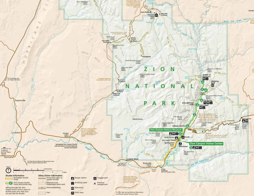 Zion National Park Map