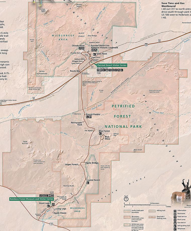 Petrified Forest NPS Map