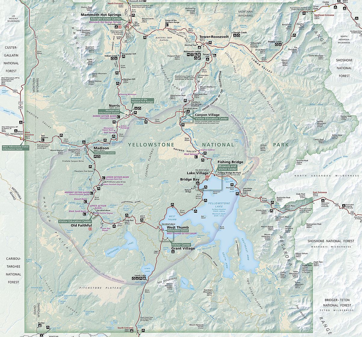 Yellowstone National Forest Map