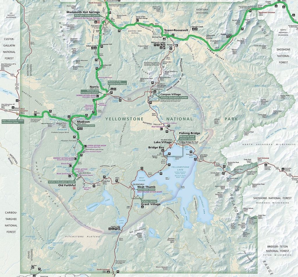 Yellowstone Park map_spring